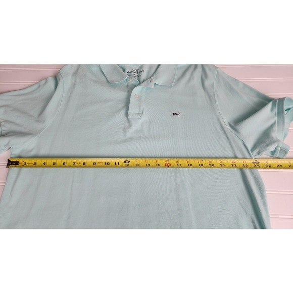 Vineyard Vines Mens Polo Shirt XL Aqua Blue Classic Fit 100% Cotton Pique - Picture 5 of 9